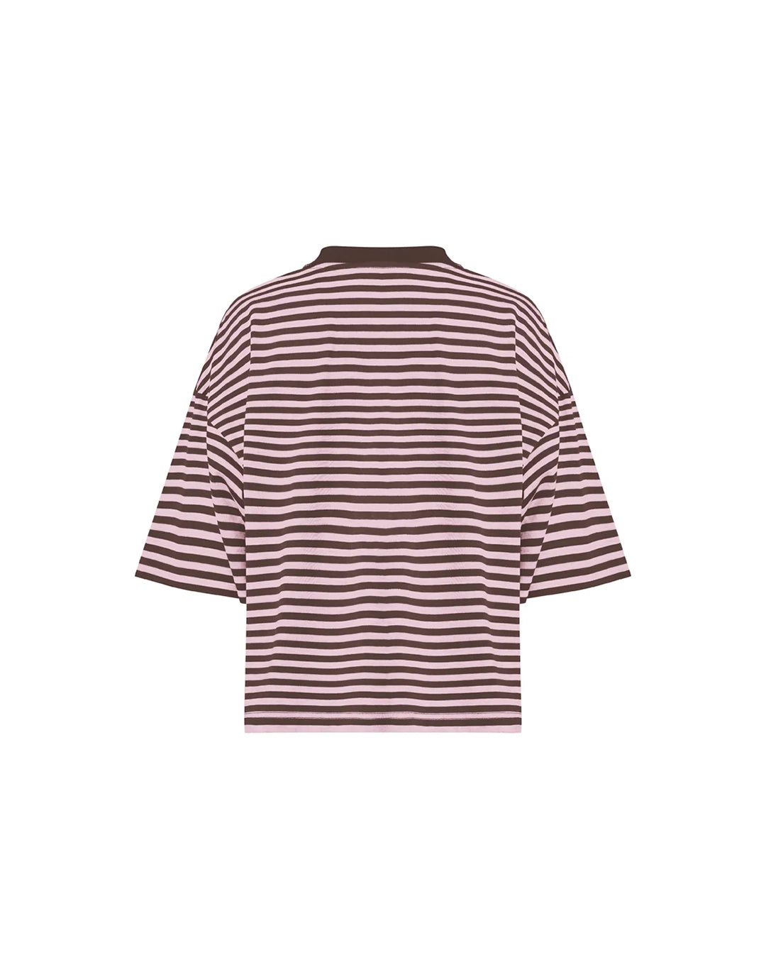 Bloom Short Sleeve Top - Chocolate Blush Stripe
