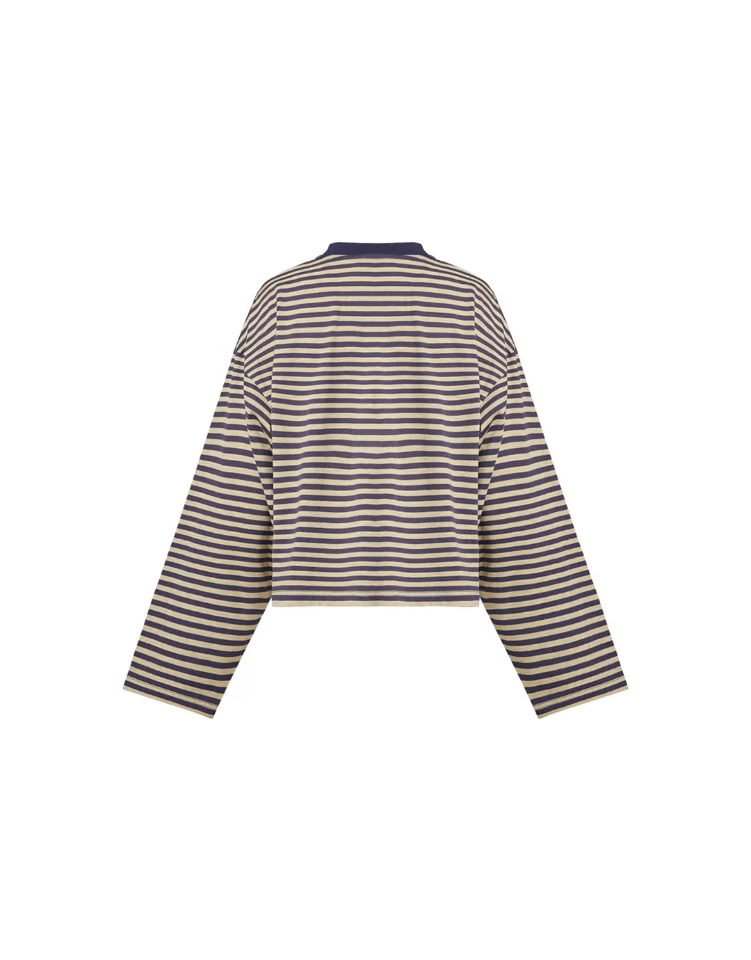 Bloom Long Sleeve Top - Beige Stripe