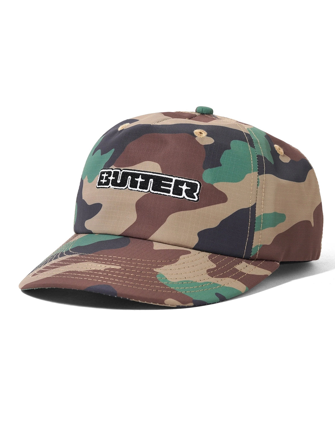 Glint Snapback Cap - Woodland Camo by Butter Goods