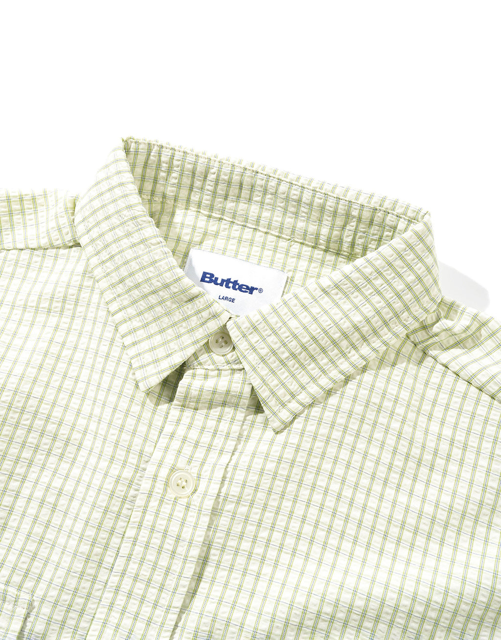 Grid Short Sleeve Shirt - Green by Butter Goods - view 3