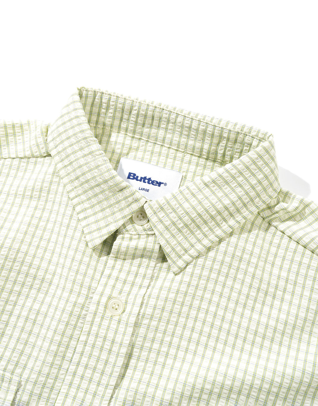 Grid Short Sleeve Shirt - Green by Butter Goods - view 3