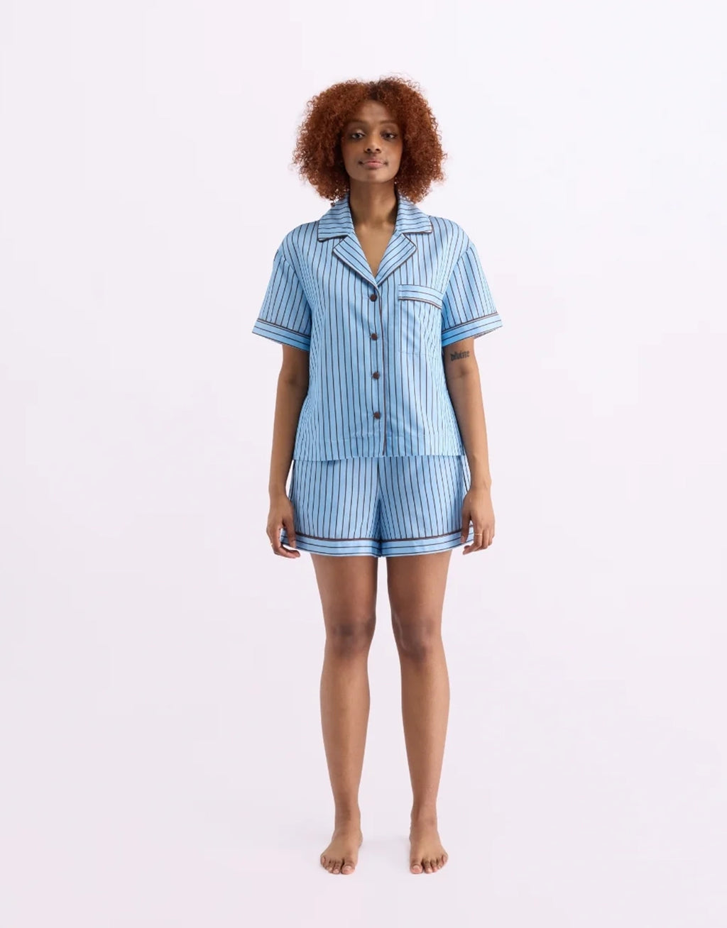 Short Sleeve Sleep Shirt - Iced Chocolate