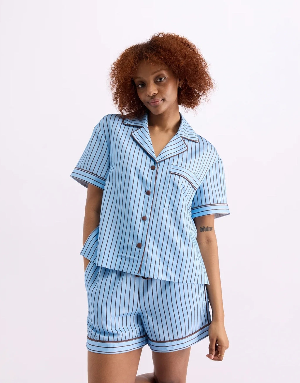Short Sleeve Sleep Shirt - Iced Chocolate