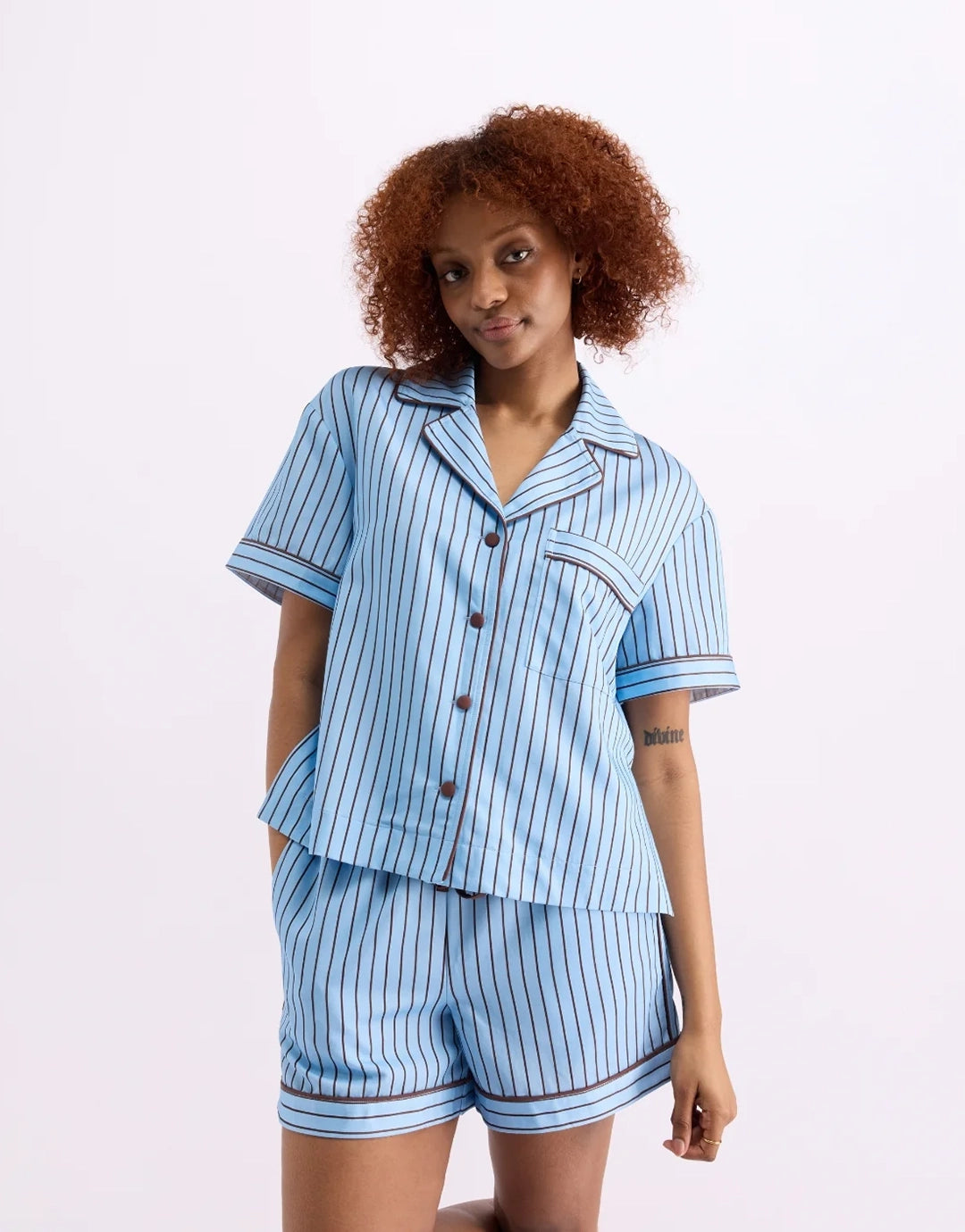 Short Sleeve Sleep Shirt - Iced Chocolate