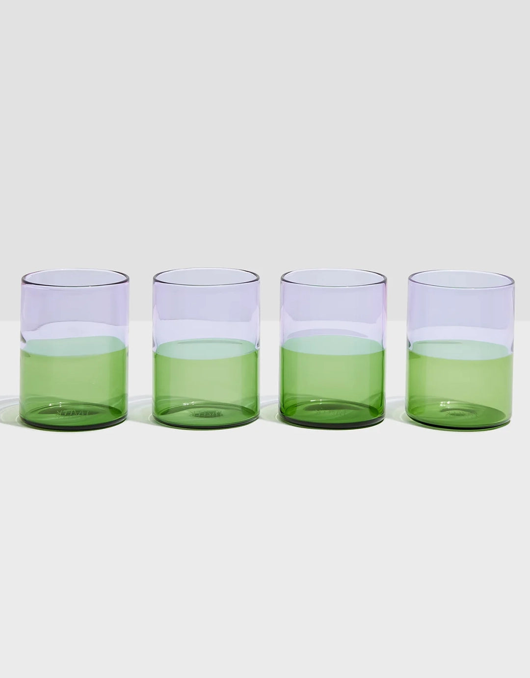 Two Tone Glasses - Set of 4 - Lilac / Green