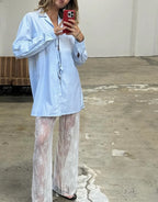 Lace Pants - Optic White by Maison Essentiele - view 4