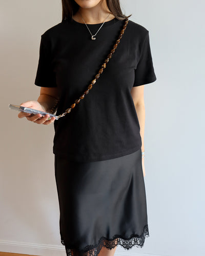 Brown Stone Cross Body Chain - Brown