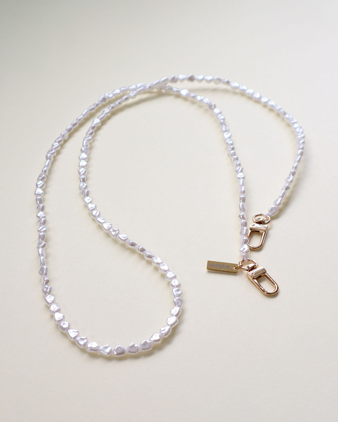 White Pearl Cross Body Chain - White