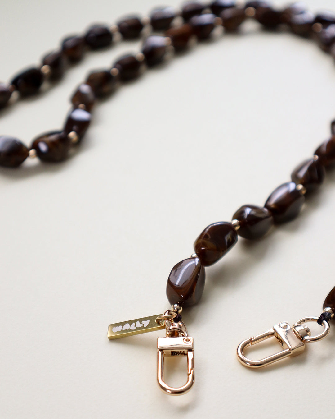 Brown Stone Cross Body Chain - Brown