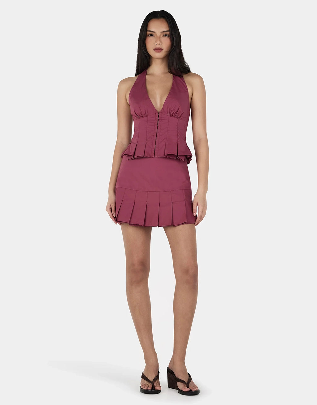 Laura Mini Skirt - Raspberry by Ownley