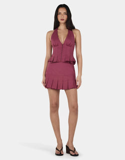 Laura Mini Skirt - Raspberry by Ownley
