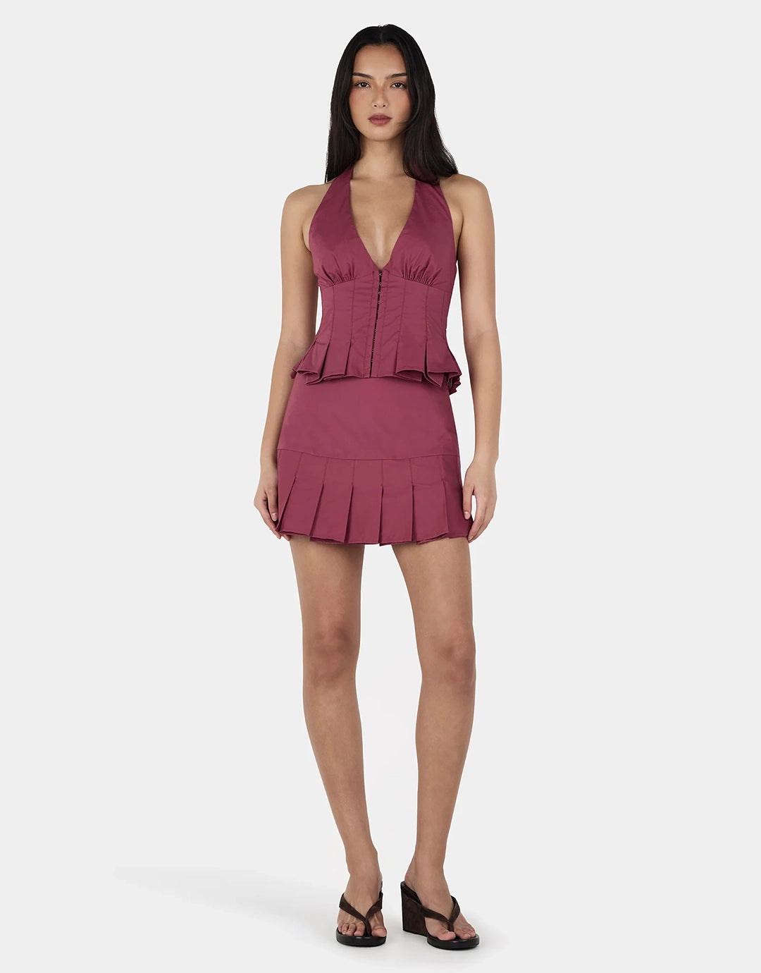 Laura Mini Skirt - Raspberry by Ownley