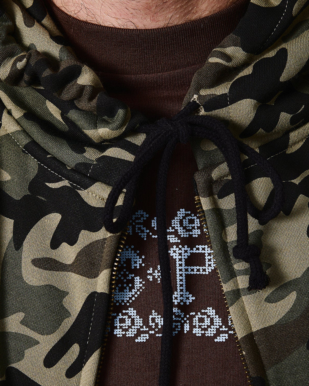 Kollaasi Zip Hoodie - Woodland Camo