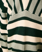 Striped Organic Knit Sweater - Dark Jade by Pass-Port - view 4