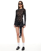 Ford Mini Dress - Noir Polka by Lioness