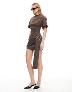 Martini Mini Dress - Chocolate by Lioness - view 5