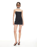 Voyage Mini Dress - Noir Polka by Lioness