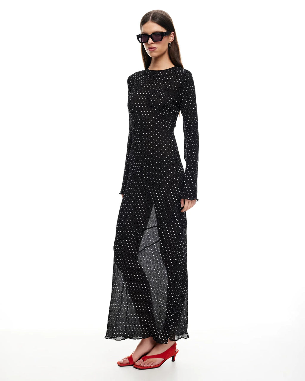Haven Maxi Dress - Noir Polka