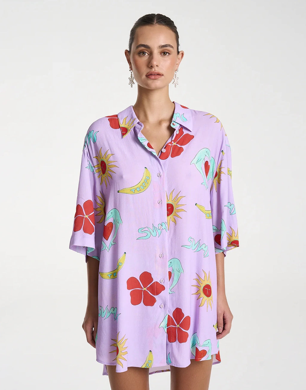 Big Shirt - Lilac Troppo