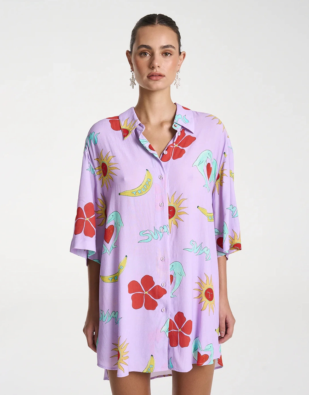 Big Shirt - Lilac Troppo