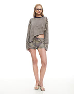 Bloom Long Sleeve Top - Beige Stripe by Lioness - view 5