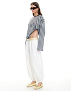 Bloom Long Sleeve Top - Chocolate Sea Stripe by Lioness - view 4