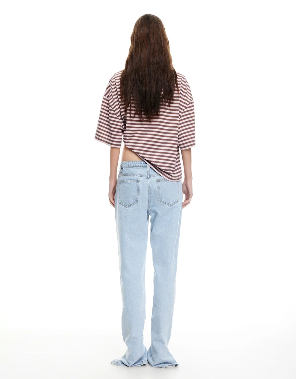 Bloom Short Sleeve Top - Chocolate Blush Stripe