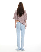 Bloom Short Sleeve Top - Chocolate Blush Stripe by Lioness - view 6