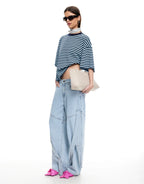 Bloom Short Sleeve Top - Navy Sea Stripe by Lioness - view 5