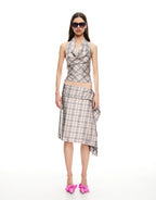 Heritage Halter - Beige Plaid by Lioness