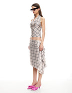 Heritage Halter - Beige Plaid by Lioness - view 3