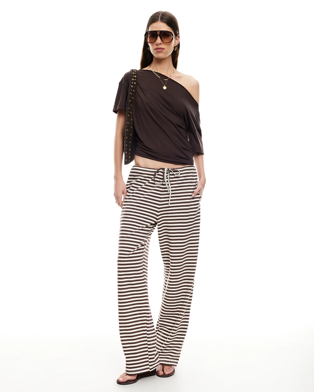Bloom Pants - Dark Chocolate Stripe