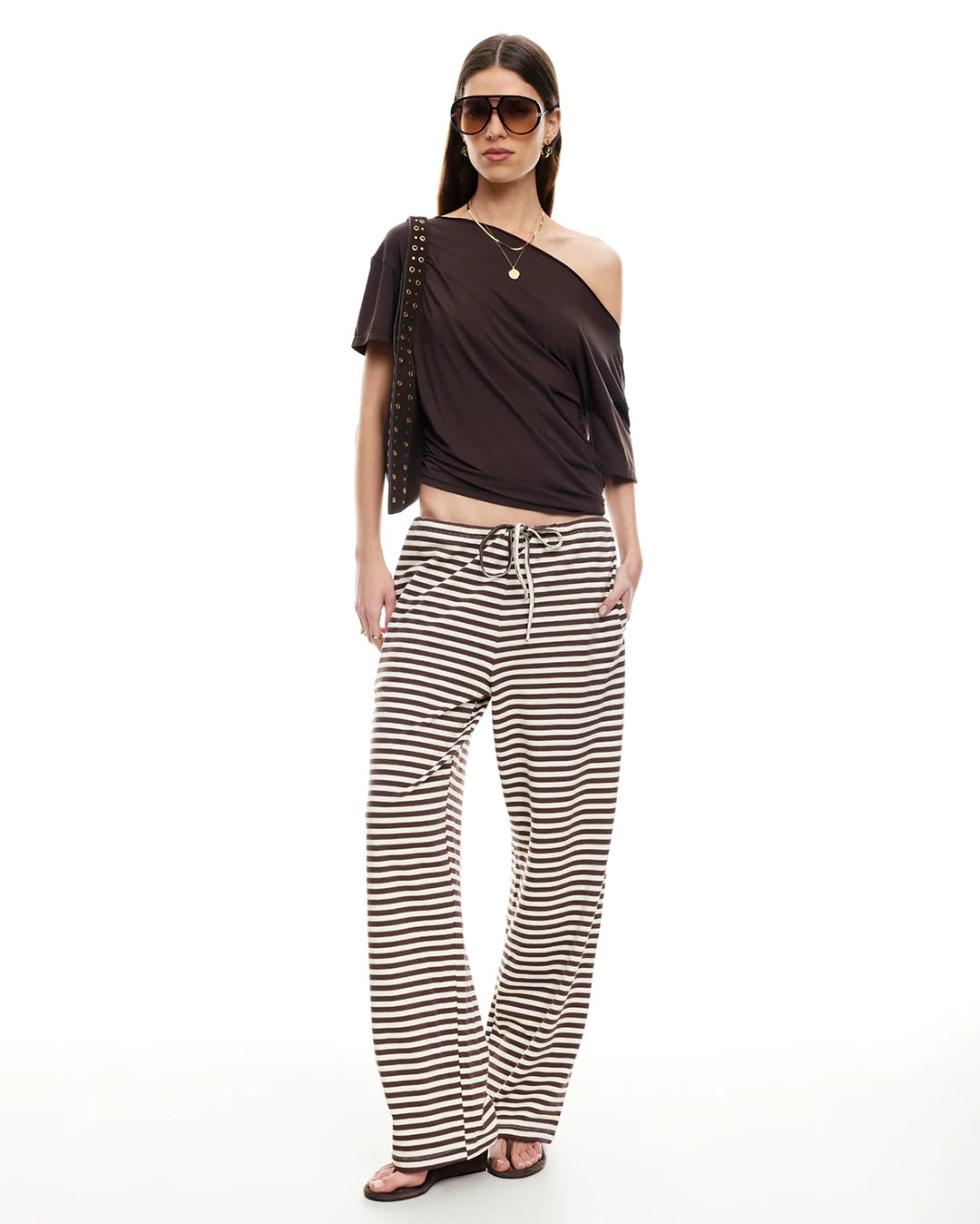 Bloom Pants - Dark Chocolate Stripe