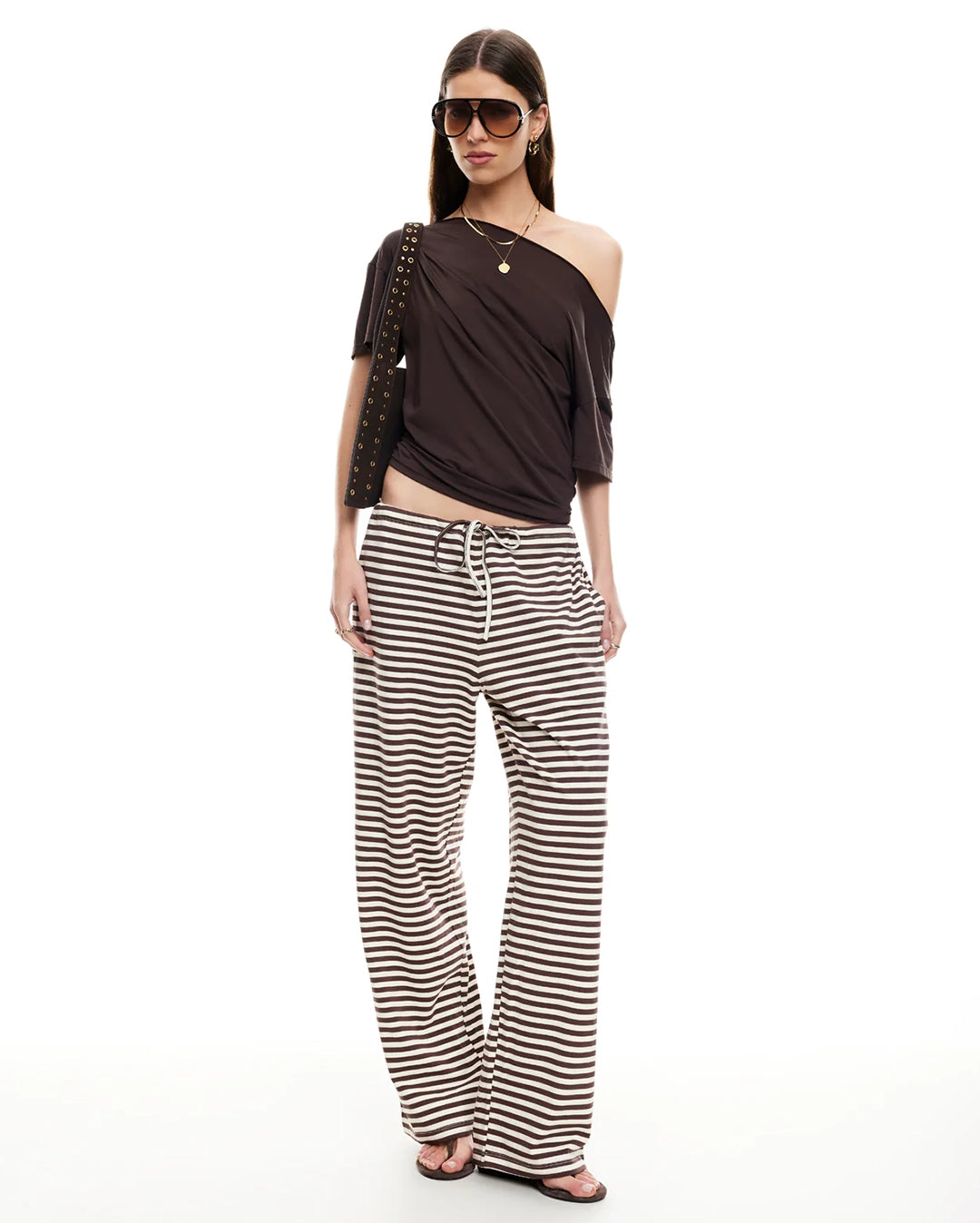 Bloom Pants - Dark Chocolate Stripe