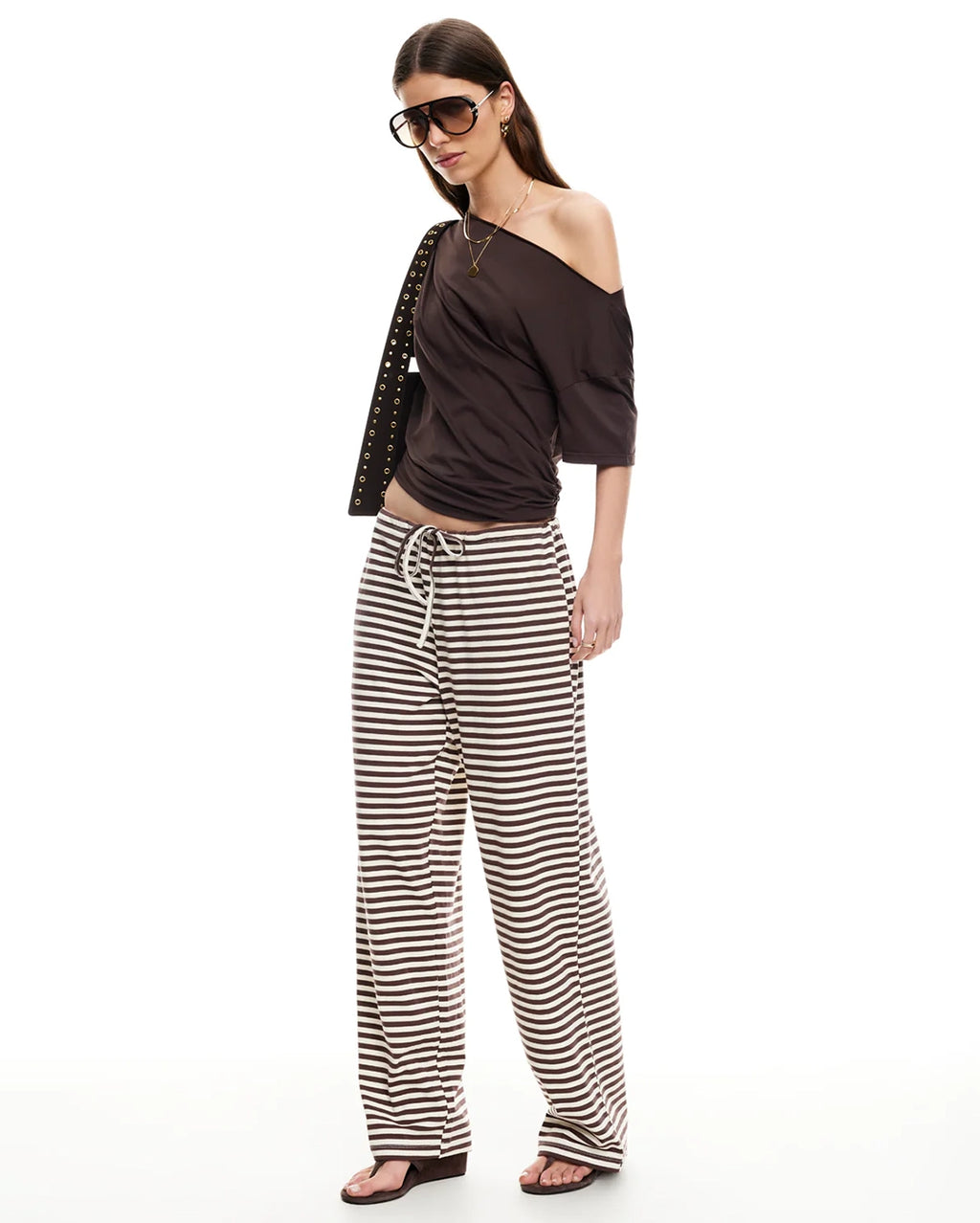 Bloom Pants - Dark Chocolate Stripe