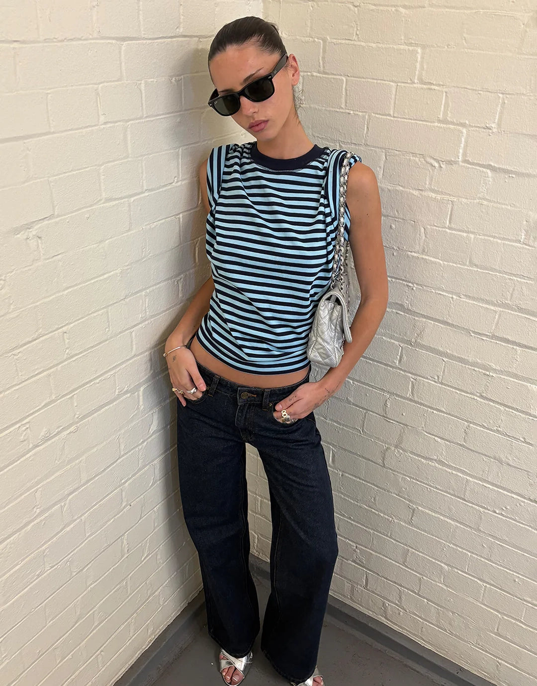 Bloom Short Sleeve Top - Navy Sea Stripe