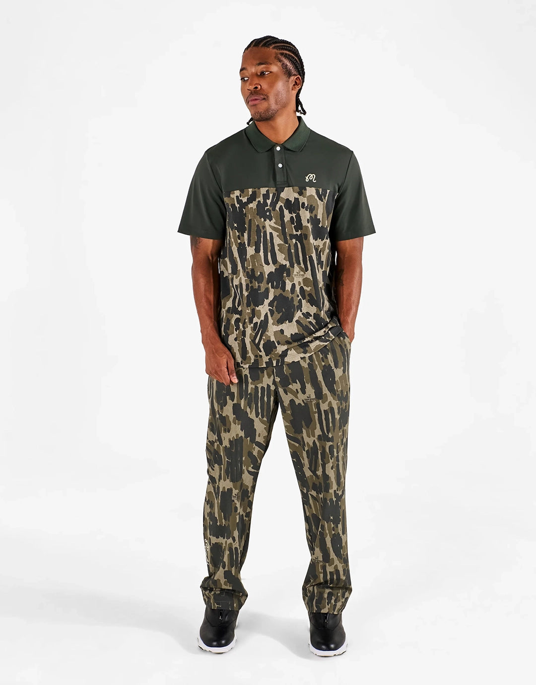 Malbon Tour Divot Polo Shirt - Bark Camo | Wally NZ