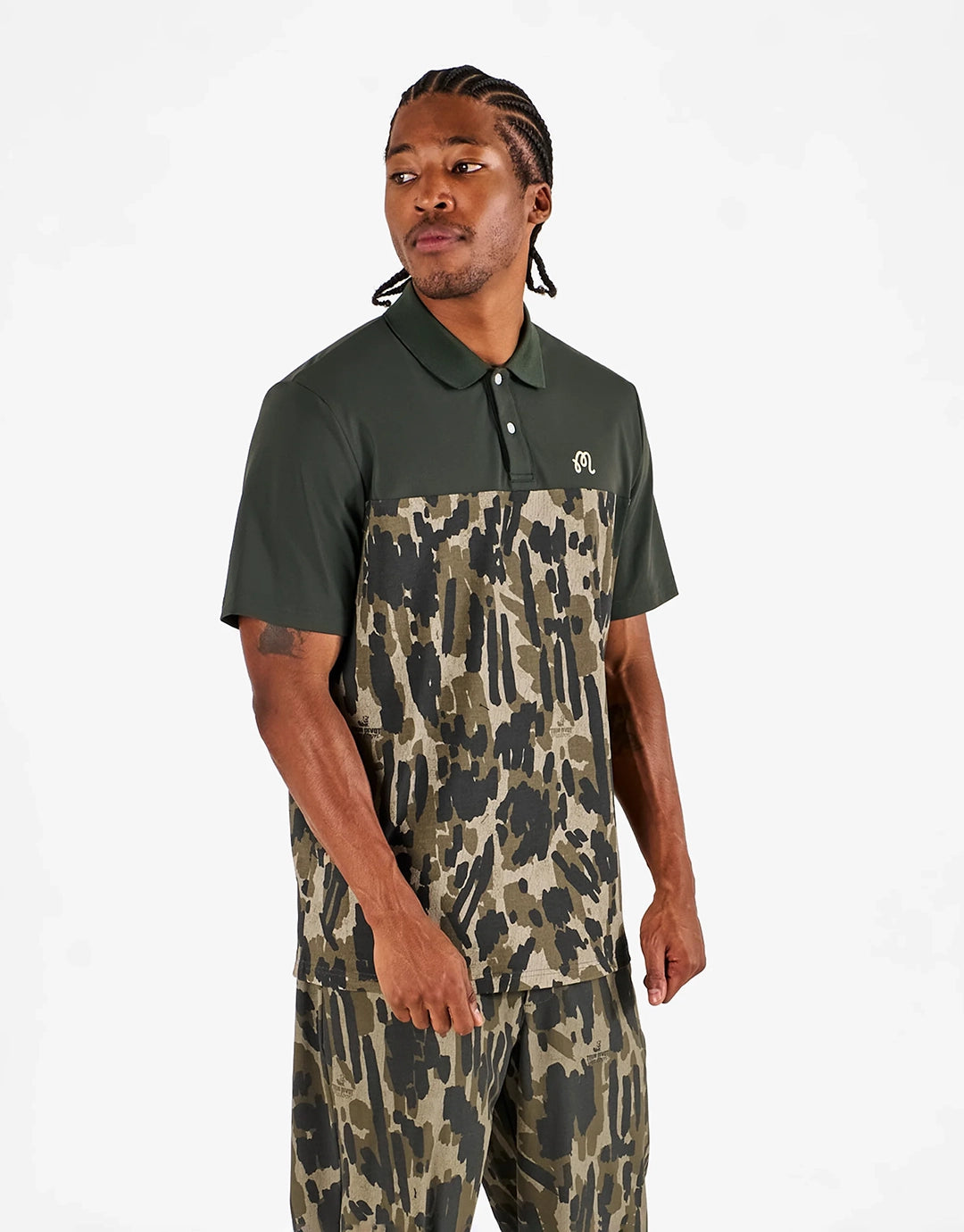 Tour Divot Polo Shirt - Bark Camo by Malbon