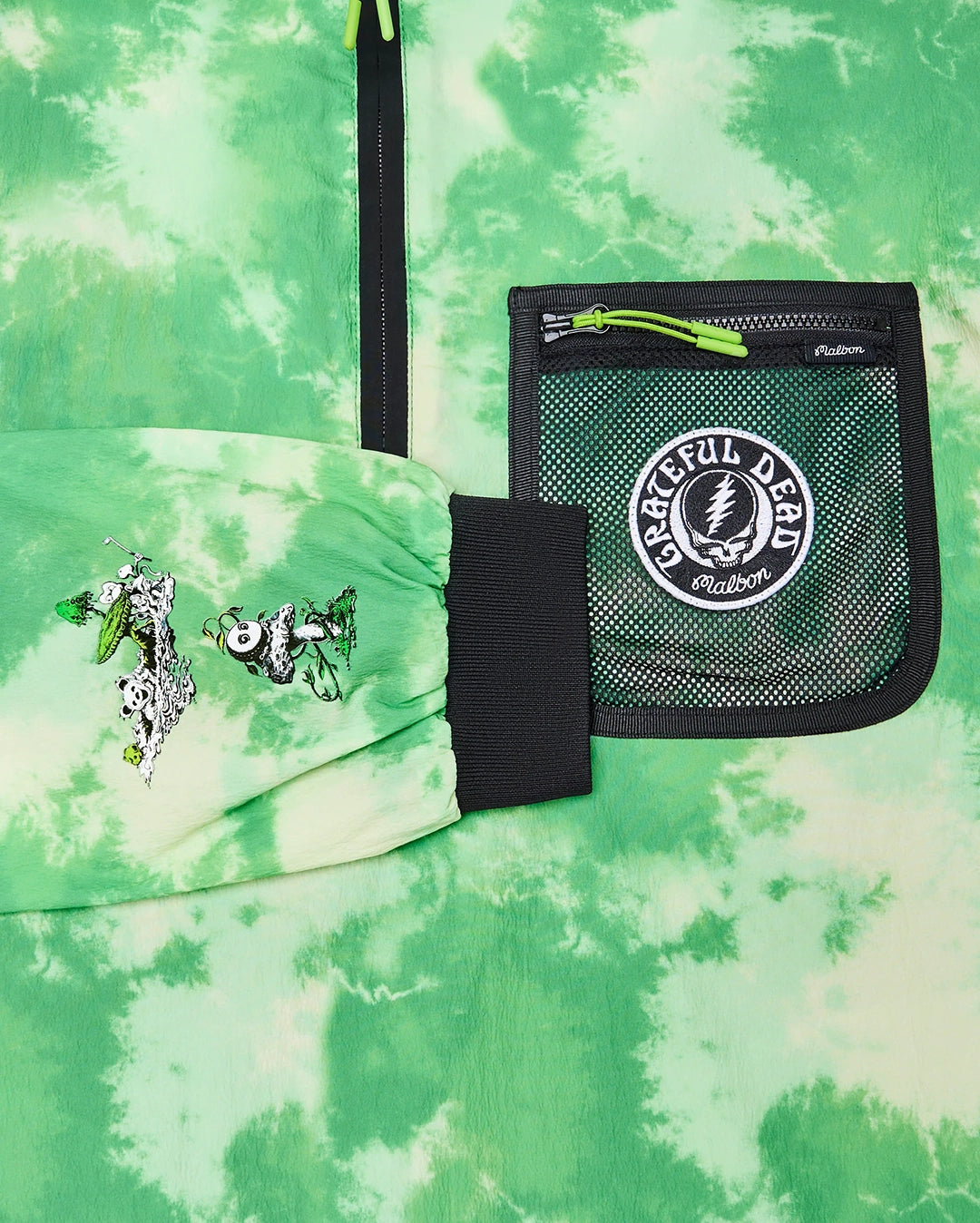 Grateful Dead Cascade Windshirt - Green Tie Dye