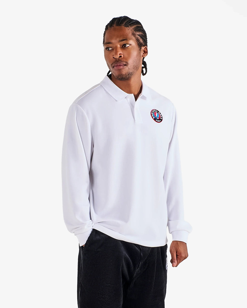 Grateful Dead Stealie Polo - White by Malbon
