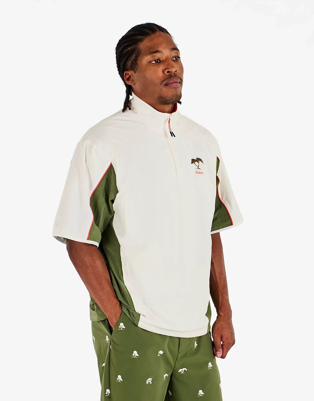 Torrey Pines Windshirt - Egret/Moss by Malbon