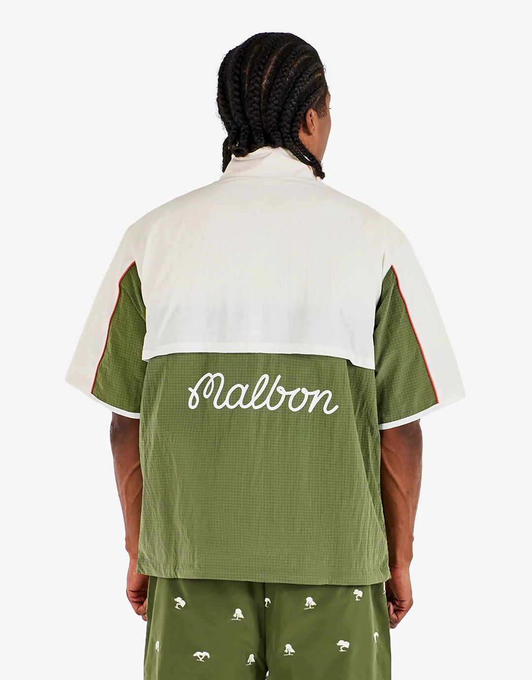 Torrey Pines Windshirt - Egret/Moss by Malbon - view 2