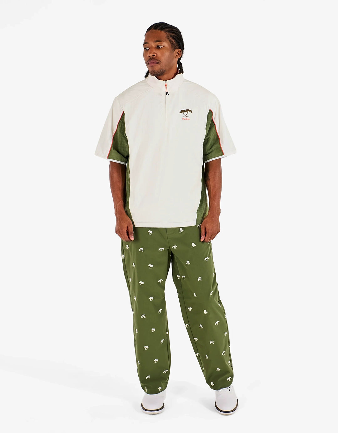 Torrey Pines Windshirt - Egret/Moss by Malbon - view 4