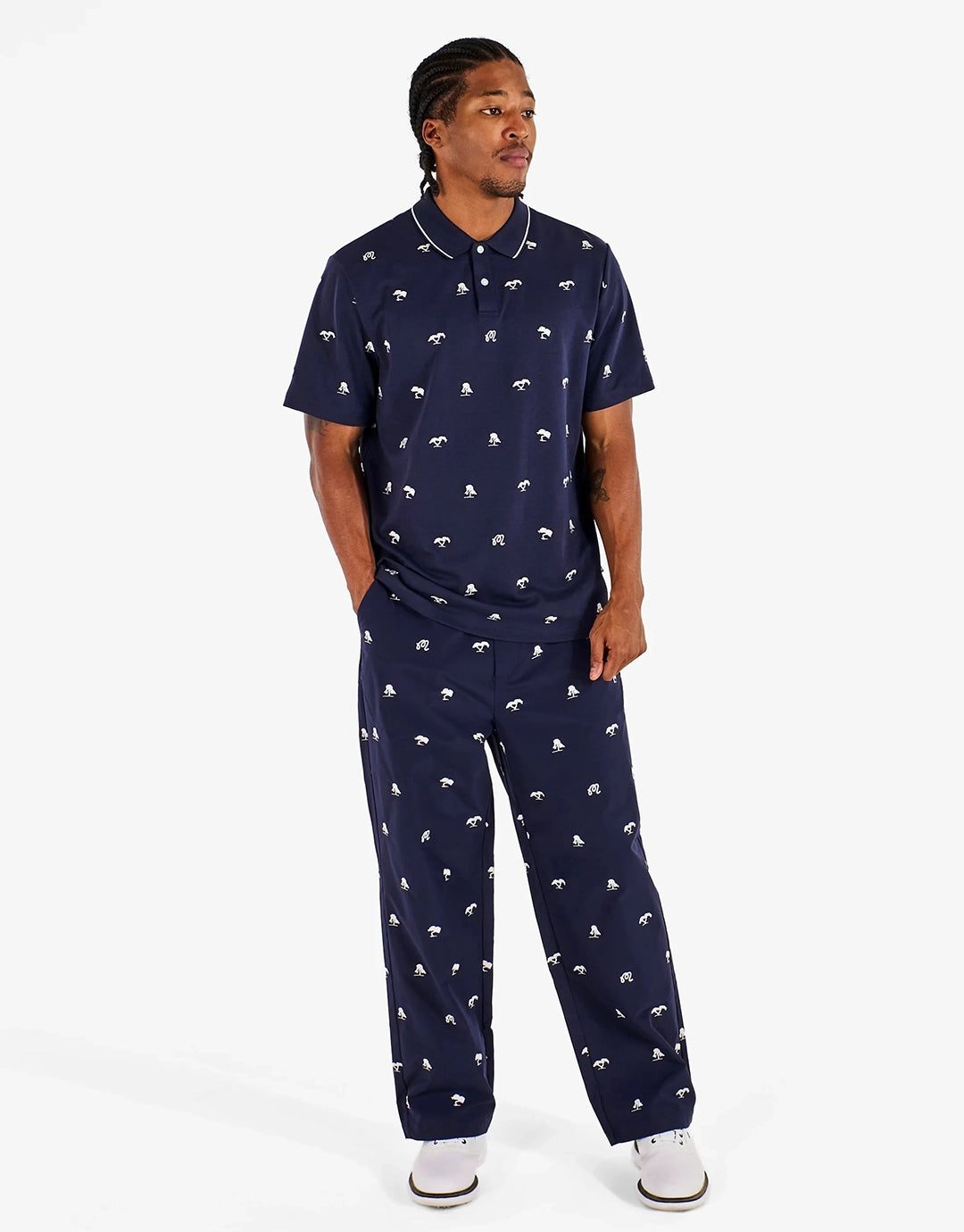 Torrey Pines Polo Shirt - Baritone Blue by Malbon - view 3