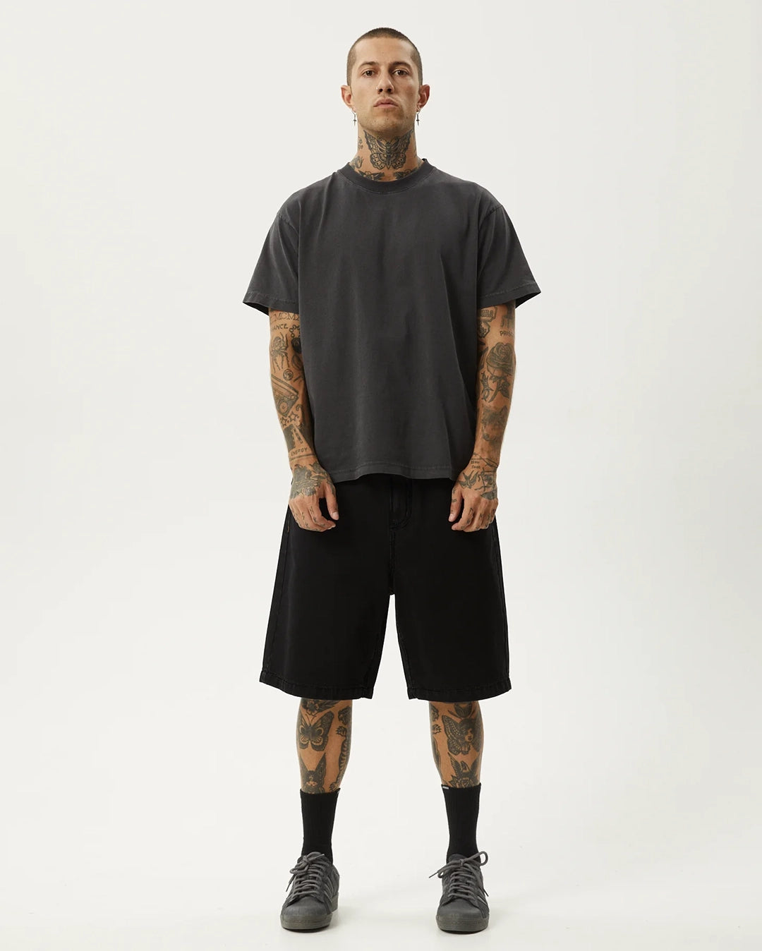 Lil C 22" Baggy Denim Shorts - Washed Black