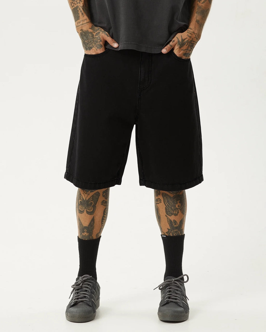 Lil C 22" Baggy Denim Shorts - Washed Black