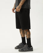 Lil C 22" Baggy Denim Shorts - Washed Black by Afends - view 3