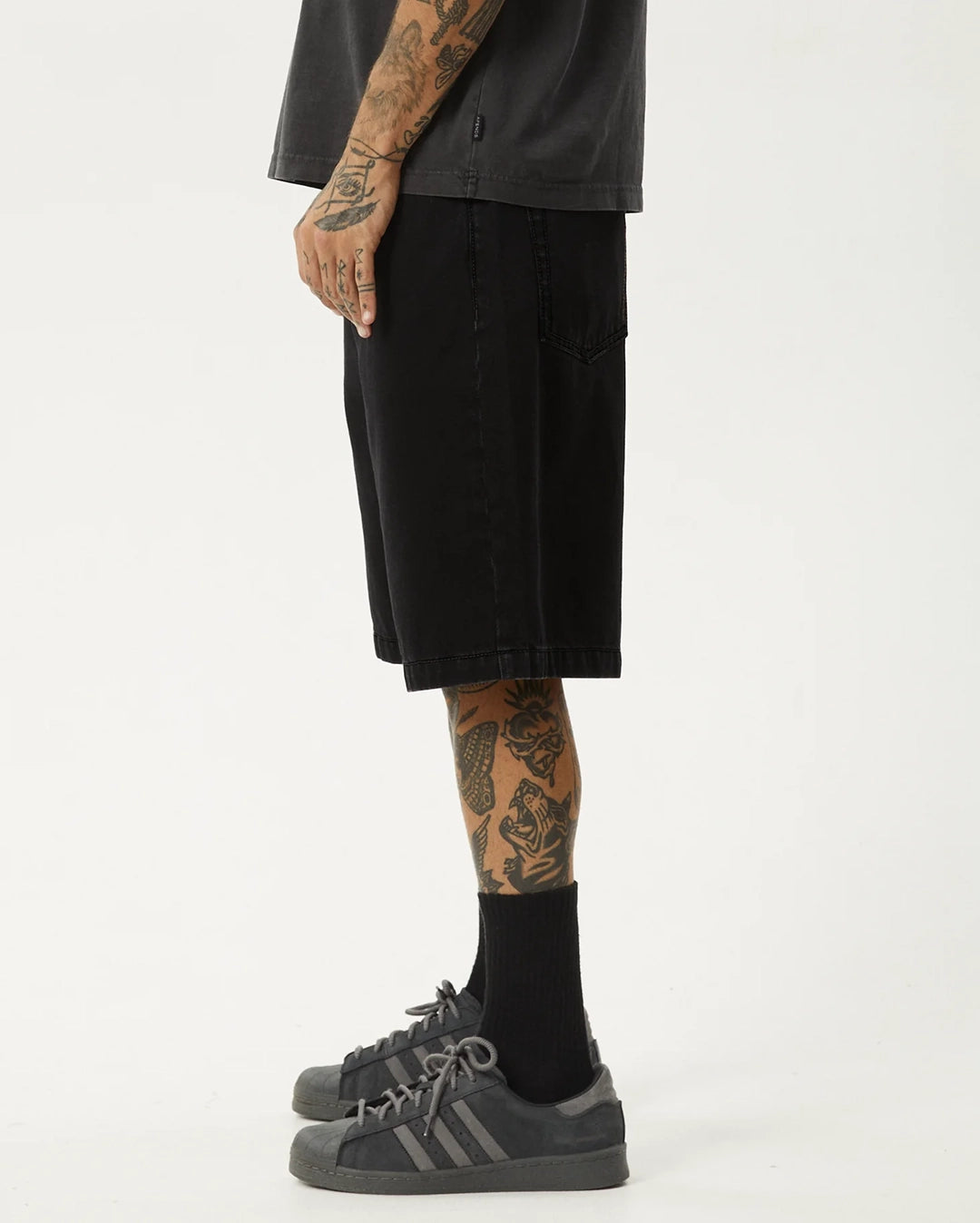 Lil C 22" Baggy Denim Shorts - Washed Black