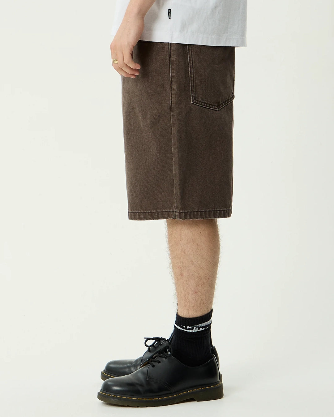 Lil C Denim Baggy Fit Short 22 Inch - Washed Coffee by Afends - view 4