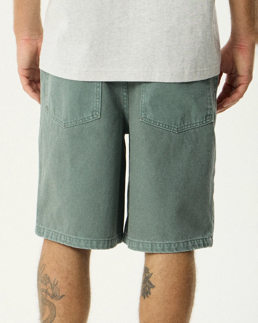 Lil C Denim Baggy Fit Short 22 Inch - Washed Sycamore by Afends - view 5